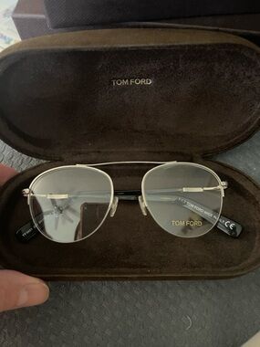 Tom Ford Men's Round Metal Glasses in Gold and Black